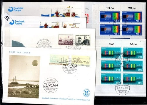 / GERMANY, DENMARK, GREENLAND, FAROE 1994 - 6 FDC - SCIENCE, SHIPS