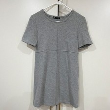 ZARA Gray Solid Round Neck Short Sleeve Knit Shift Short Dress S