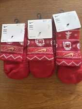 3 Pairs NWT Nike Elite Basketball Christmas Red Socks SX7866-687 Men s Women s