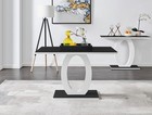 Giovani Black Glass  White High Gloss Rectangular Dining Table  Ex Display 