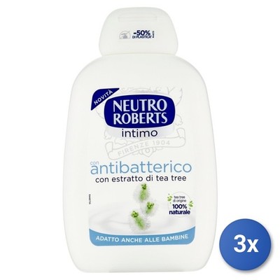 3x Roberts Intimseife 200 Ml Antibakteriell Tea Tree Weiß