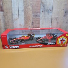 Burago 1/24 Scale Ferrari SF23 Formula Racing Diecast Cars 2 Driver Figures