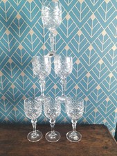Bohemia Fine Cut Lead Crystal Wine Glasses Excellent Condition Set of 6