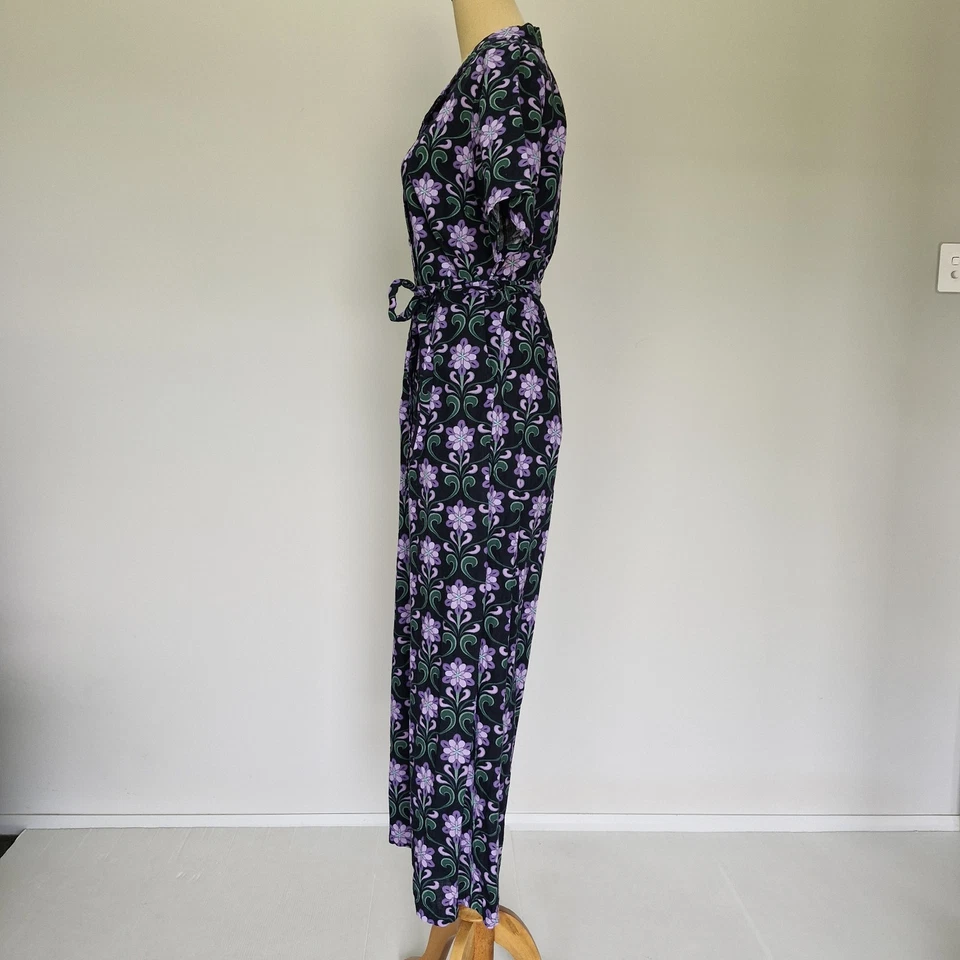 Princess Highway Multicolour Retro Floral Print Cotton Belted Jumpsuit Size 12 - image 2 of 4