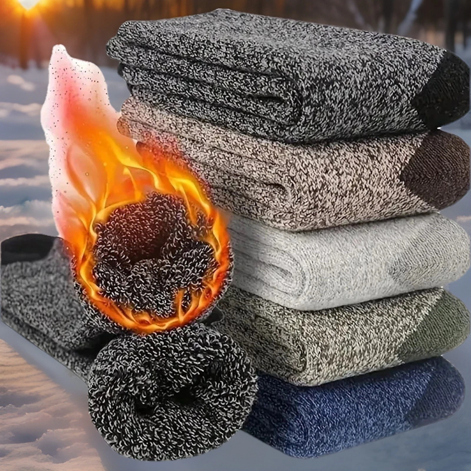 5 Pack-🔥 Premium Merino Wool Socks — Warm, Breathable & Built for Comfort
Opens in a new window or