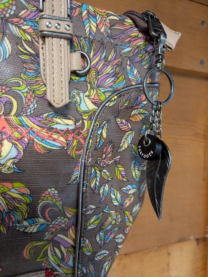 Sakroots Purse Peace Birds Print Polyvinyl Handbag Carry Tote Shoulder Bag - Image 2 of 4