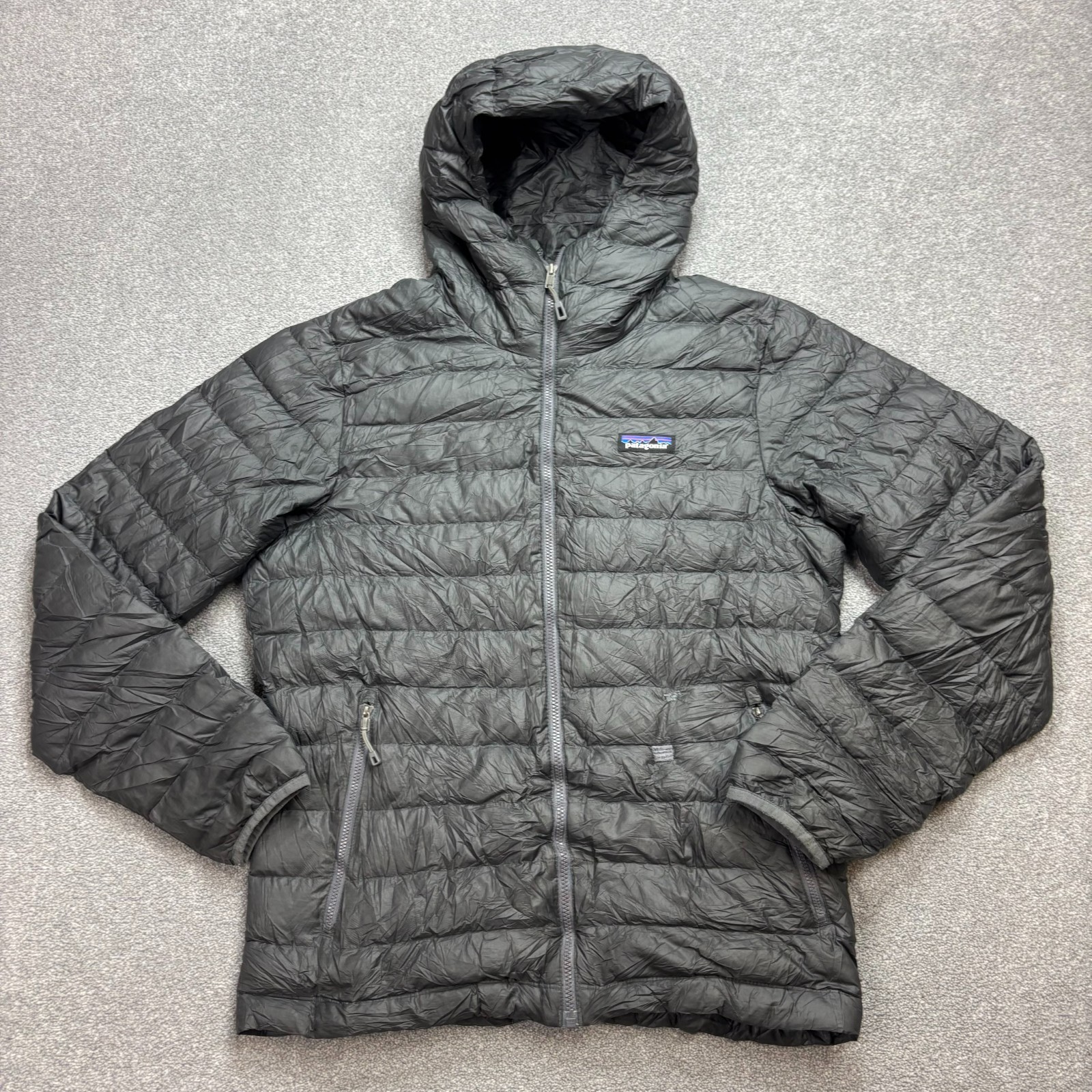 Chaqueta Patagonia Adulto Pequeña Gris Ultraligera Abombada Suéter con Capucha Hombres*