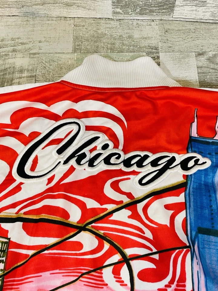 Редкая винтажная мужская спортивная куртка Adidas серии Original Cities на молнии Chicago XXL - Изображение 3 из 4