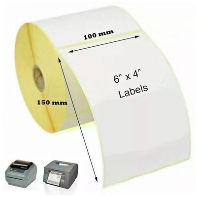 4 Zoll x 6 Zoll Direkte Thermische Etiketten 100 x 150 mm 500 pro Rolle für Zebra Toshiba Citizen