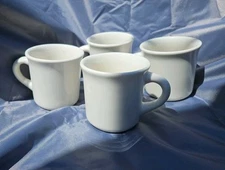 Lot 4 Tuxton Heavy Duty Diner Restaurant Coffee Mug Plain White Eggshell NO LOGO