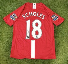 Paul Scholes signed Man Utd 2008 Home shirt
