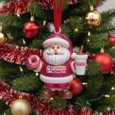 2025 Dunkin Donuts Christmas Acrylic Ornament Christmas 2D Flat For Gift 3.5 in