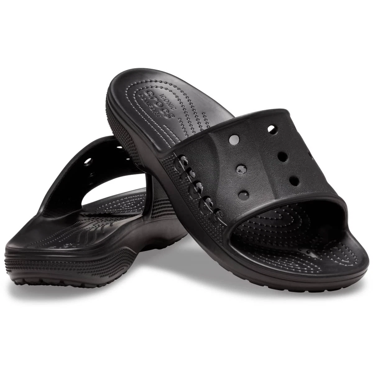 Crocs Men’s size 11 Iconic Comfort Slide Sandals Croc Charms Gucci Nike Money Crocs Classic Flip Flops Iconic Comfort Black Sandals Men main image 3