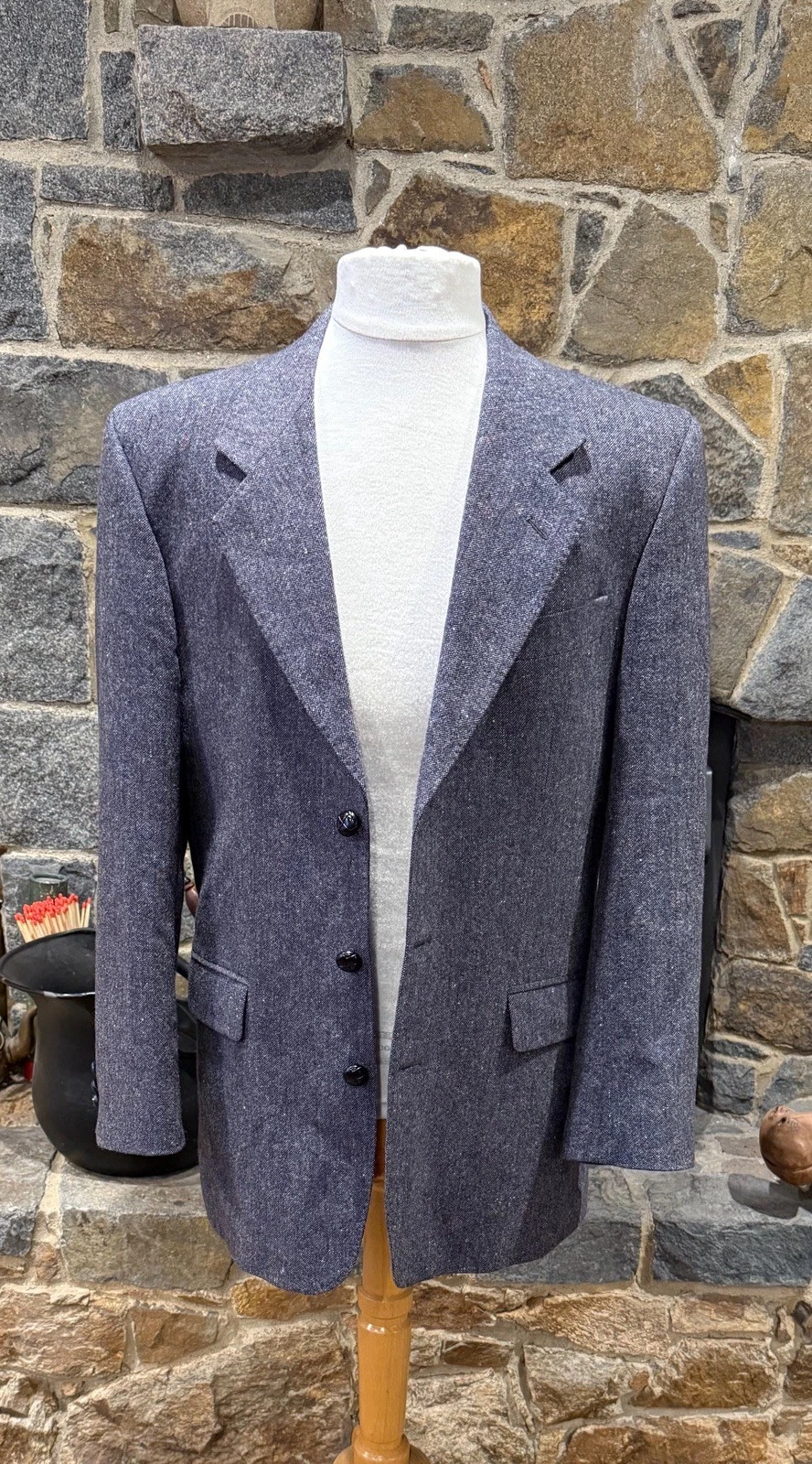 Brook Taverner 100% Wool Tweed Blazer Fleck Herringbone Jacket Size 38 Reg