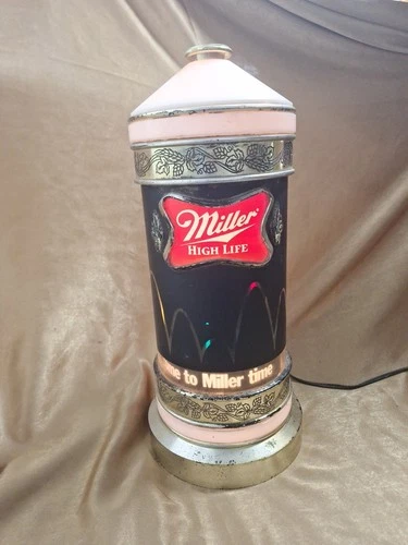 Vintage Miller High Life Beer Bouncing Ball Table Lantern Lighted Sign WORKS!