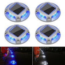 Solar Driveway Lights Dock Marine Lights 4 Pack,2 Colors in 1,Outdoor LED Dec...