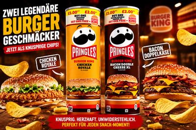 Pringles Burger King Chips 6x165g - Chicken Royale ODER Bacon Double Cheese XL