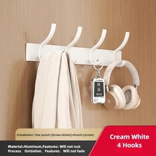 Coat Rack Wall Mounted , Pine White Clothes Hanger, Coat Hooks Wall/Door