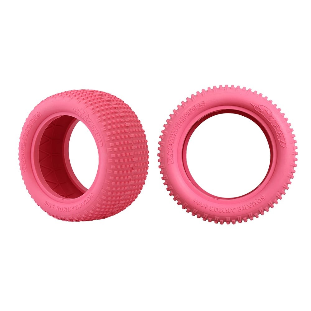 Blockhead Motors X Sweep Square Armor Pink Tire Rear 2.2 1/10 RC