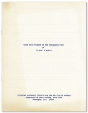 Jacqueline GUTWILLIG / Need for Studies of Sex Discrimination in Public 1st 1972