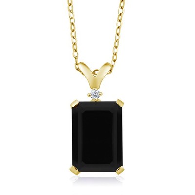 5-10 Cttw Gemstone Birthstone and White Diamond Pendant Necklace for Women |