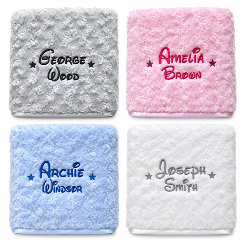 PERSONALISED BABY BLANKET EMBROIDERED SOFT FLUFFY DISNEY GIFT