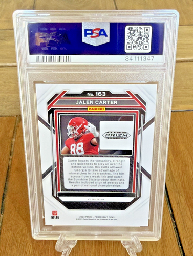2023 Panini Prizm Draft Picks - Jalen Carter #163 Gold Ice Prizm (RC) - Bild 2 von 2