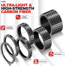 Carbon Fiber Bike Headset Spacers, Bike Stem Spacers 1 1/8 Inch, 6 Sizes 1/2...