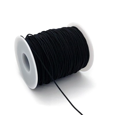 Black Elastic Cord 1 mm 110 Yards Stretch String for Jewelry Beading DIY New USA
