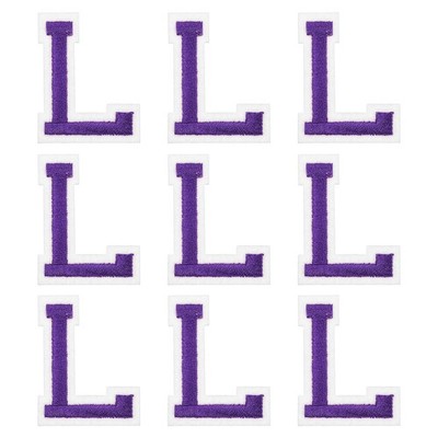 Embroidered Letter Patches 2'' Alphabet l Iron on Patch (Purple, Pack of 9)