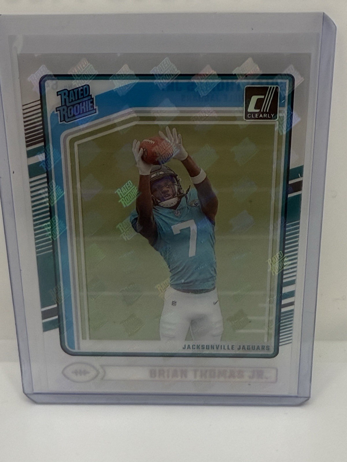 Brian Thomas Jr. 2024 Clearly Donruss Rated Rookie Logo Jaguars