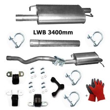 Komplett Auspuff 2-teilig +Anbausatz für VW Transporter VI / Caravelle VI LWB