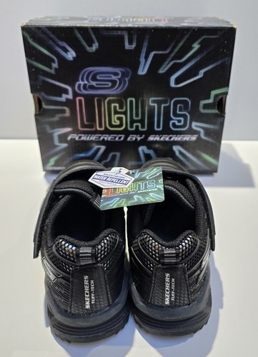 Boys Skechers S Light Hydro Light Heat Stride Black/Silver Size 13 NIB - Picture 4 of 7