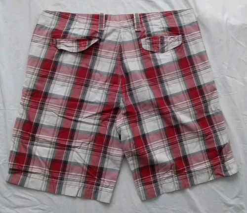 Plugg Co Shorts Red White Blue Plaid 100% Cotton Mens Size 42 - Picture 4 of 6
