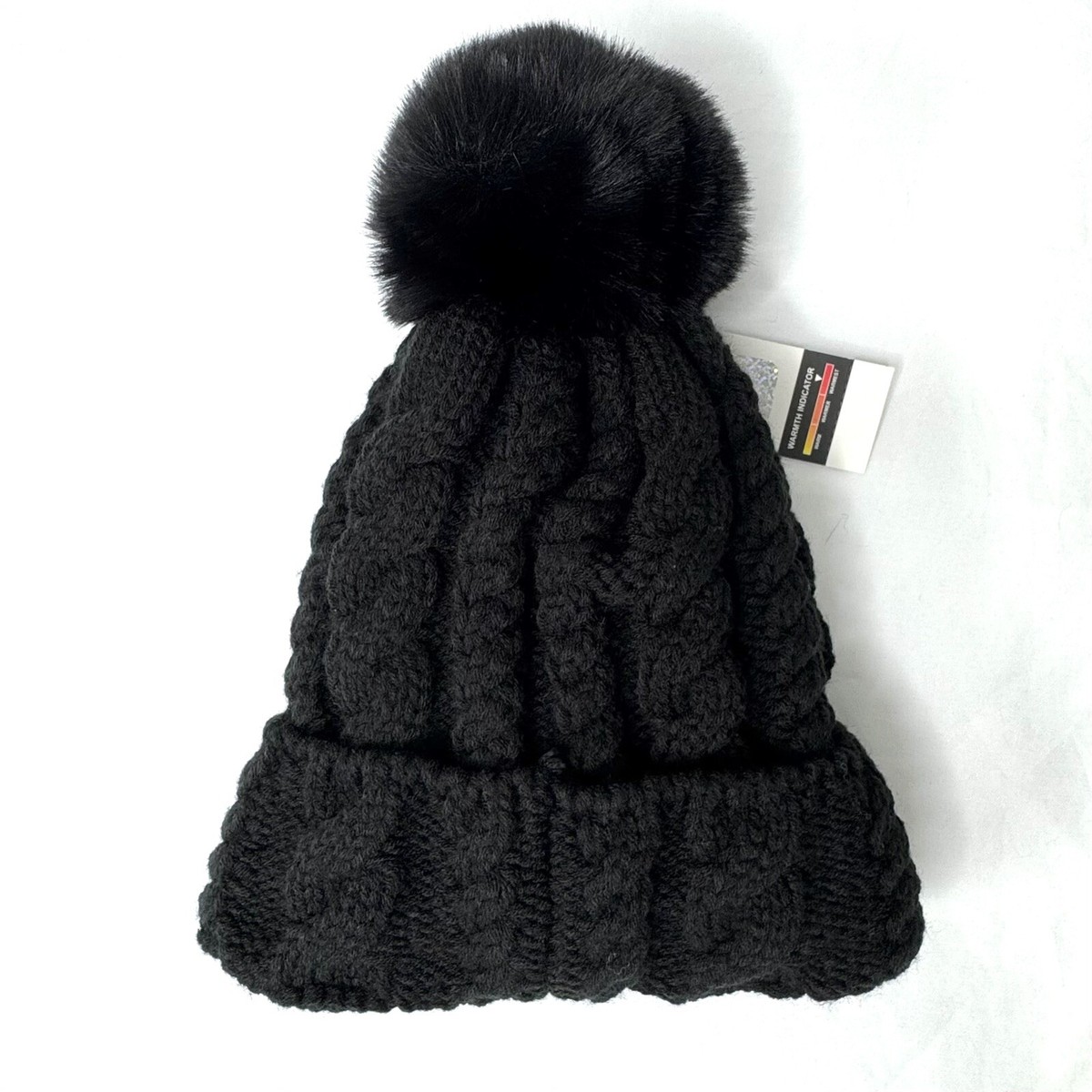 Canada Weather Gear Hat Beanie Unisex Black Plush Lined Pom Cap Winter Warm Canada Weather Gear Black Knitted Hat with | Mercari main image 2