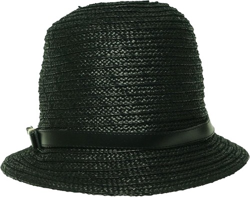 Vintage 40s The Rhodes Hat Navy Blue Straw Cloche Lilac  display picture 3