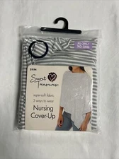 Secret Treasures Nursing Cover Up Gray & White Stretch - Size: XL -3XL - NIP