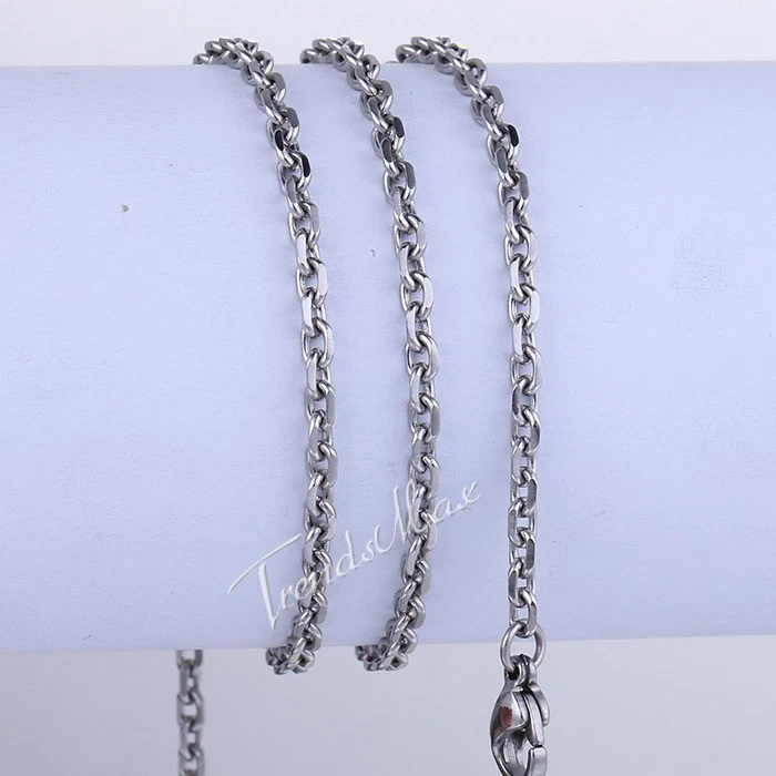 2.5/3/4/6/9mm Cable Rolo Link Stainless Steel Mens Boys Chain Necklace 18-36" - product detail image 3
