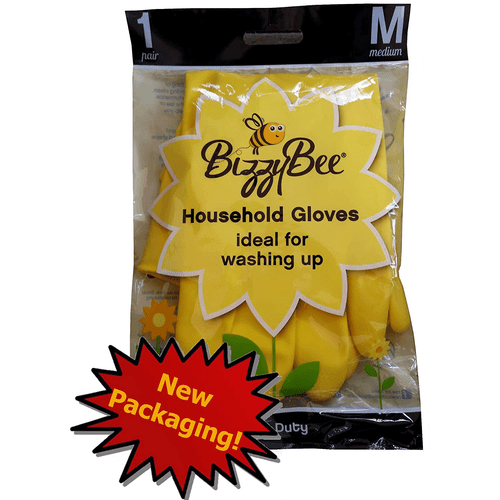 6 X Bizzybee Light Duty Household Gloves Medium Ideal for Washing up