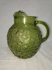 Vintage Anchor Hocking 3gt Pitcher Textured Green Glass lot#1154