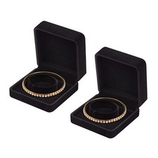 Black Velvet Bracelet Gift Box Jewelry Display Organizer Case, 2 Pack