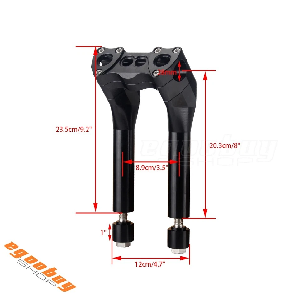 Elevador de manillar CNC 1-1/8" estilo retroceso para Softail Dyna Street Bob Sportster Foto 3 de 4