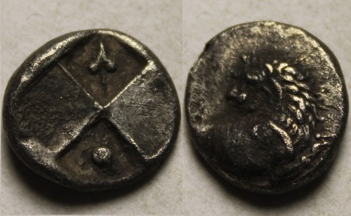 Rare genuine Ancient Greek silver coin Thracian Chersonesos Hemidrachm Lion leaf - Picture 3 of 4