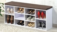 Kesper Schuhschrank Mit Sitzkissen, 103,5 X 29,5 X 48 Cm, Weiß 15910 13