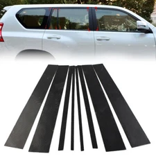 2010-2022 For Toyota Prado Carbon Look PC Door Window  Pillar Post Cover Trim