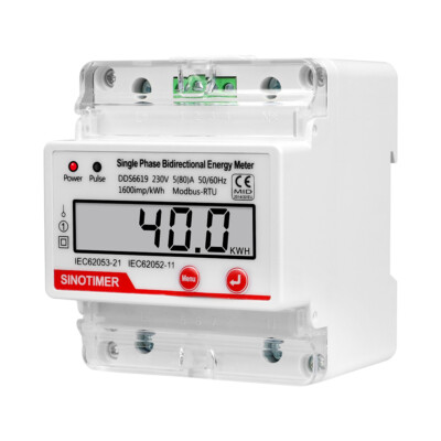 DS6619 4P Single-Phase Bidrectional Energy Meter RS485 Modbus-RTU 230V 5(80)A
