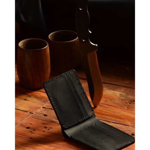 Brown Leather Bifold Wallet, Genuine Leather Wallet for Man - Picture 4 of 14