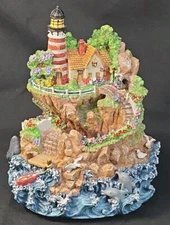 By The Beautiful Sea Musical Lighthouse Classic Treasures 8" Resin