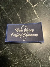 VTG New Jersey Coffee Company PATCH 4” Sew On Trucker Hat Rare State Outline