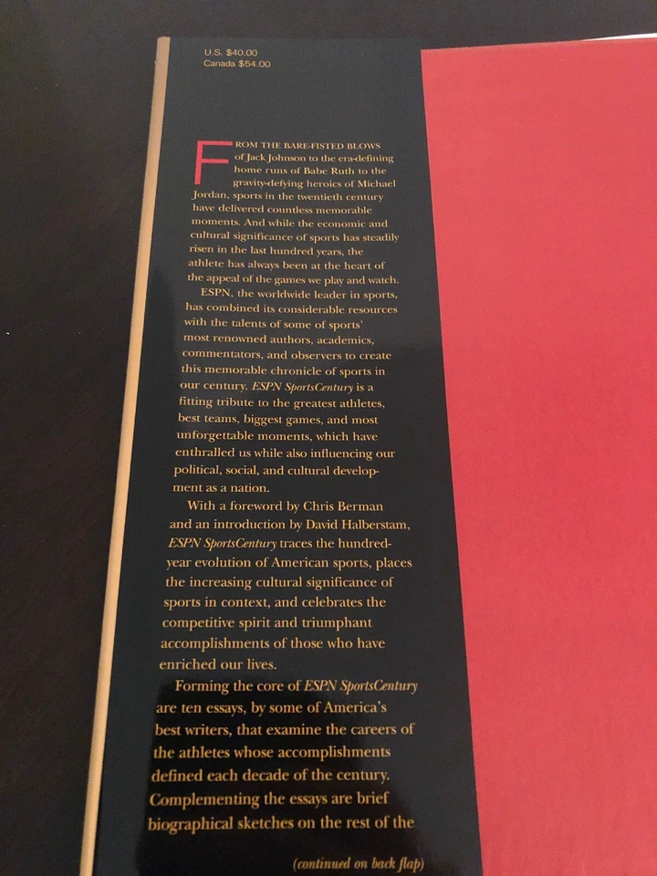 ESPN SportsCentury, 1st Edition, Hardback w/Dust Jacket - Used - Image 4 of 4